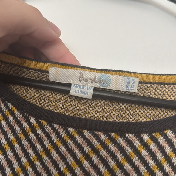 Boden Zoe Plaid Knit Dress Short Sleeve Size 6 Gray Yellow Pink - Picture 3 of 5